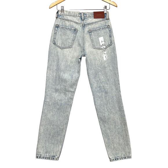 Zara High Rise Skinny Jeans Sz 6 Distressed Light Wash Blue Rigid Denim - Picture 10 of 11